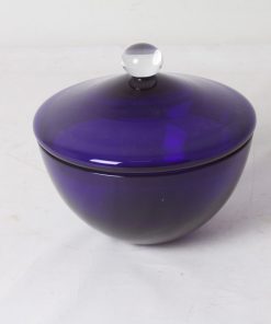 Bonbonnière en verre bleu cobalt