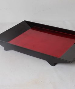 Plateau en résine noir & rouge