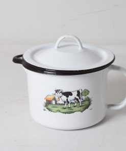 Petit pichet en métal émaillé